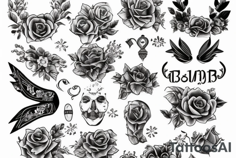 Лев, львица и три львенка tattoo idea