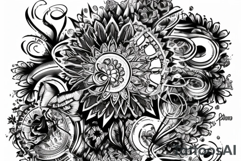 Лев, львица и три львенка tattoo idea