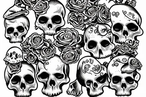 detailed skull looking like shroom tattoo idea