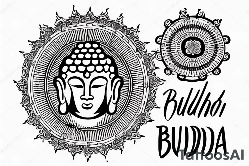 Budhism symbol minimalism quote of Budha tattoo idea