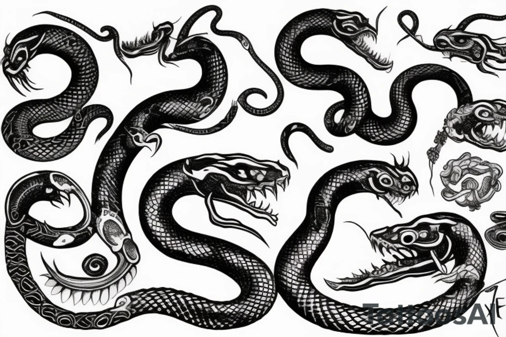 The world serpent eats itself tattoo idea
