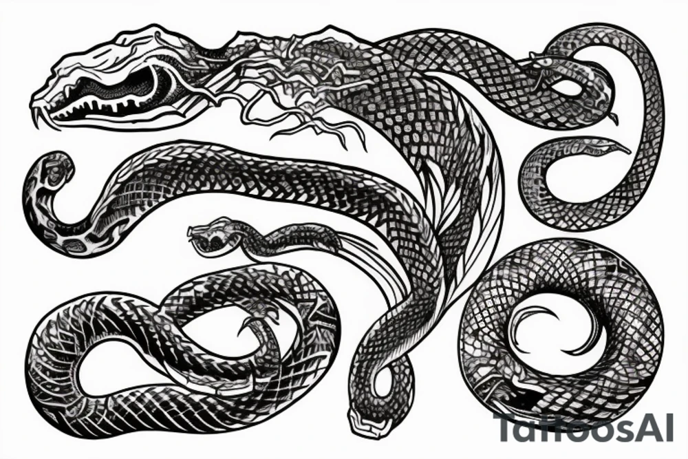 The world serpent eats itself tattoo idea