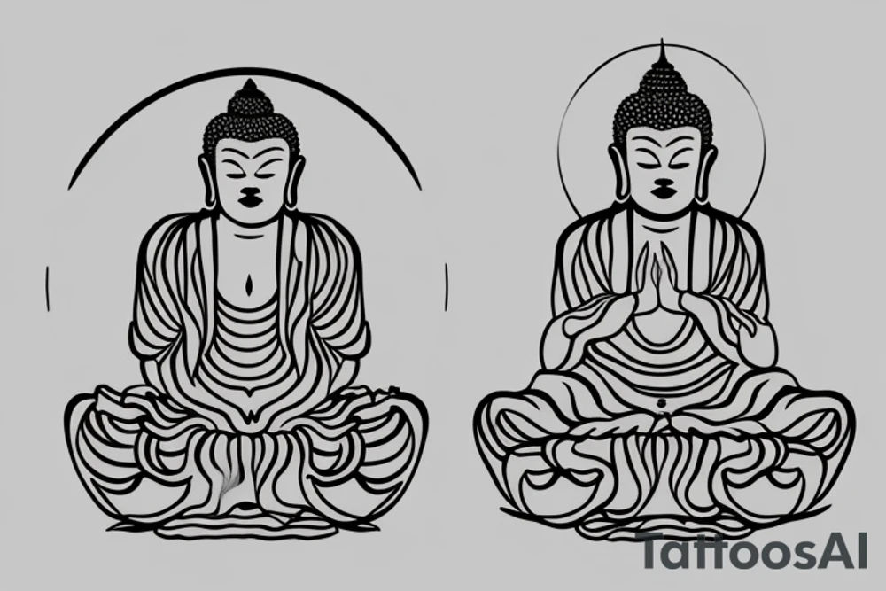 Budhism symbol minimalism with a quote of Budha tattoo idea