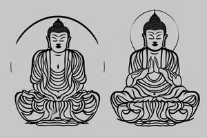 Budhism symbol minimalism with a quote of Budha tattoo idea