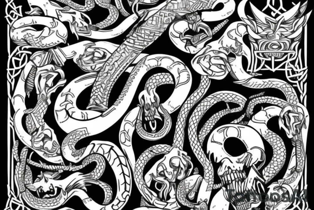 The viking world serpent eats itself tattoo idea
