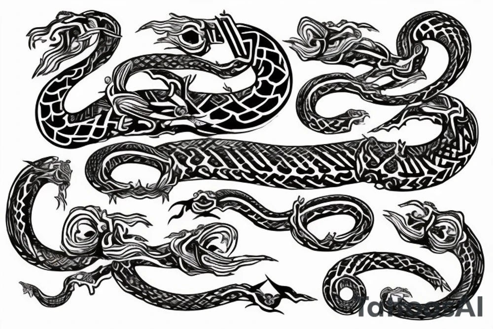viking world serpent eats itself tattoo idea
