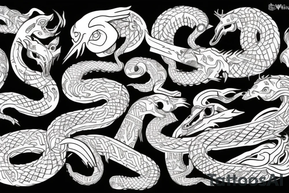viking world serpent eats itself tattoo idea