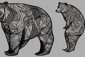 bear with wood on his back tattoo idea