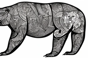bear with wood on his back tattoo idea