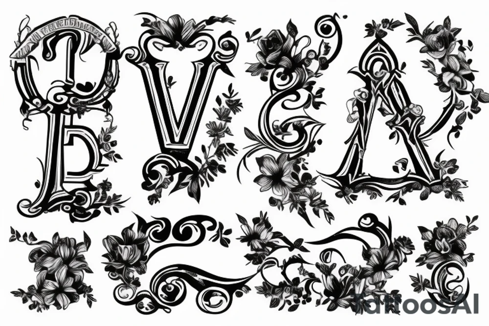 five letters a tattoo idea
