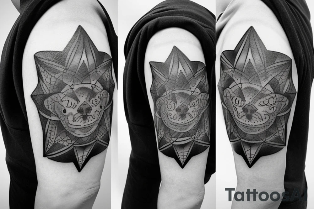 god bear, 3 small stars, 1 large star, tattoo idea