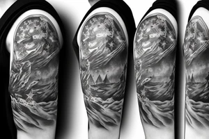 warrior bear, 3 small stars, 1 large star, tattoo idea