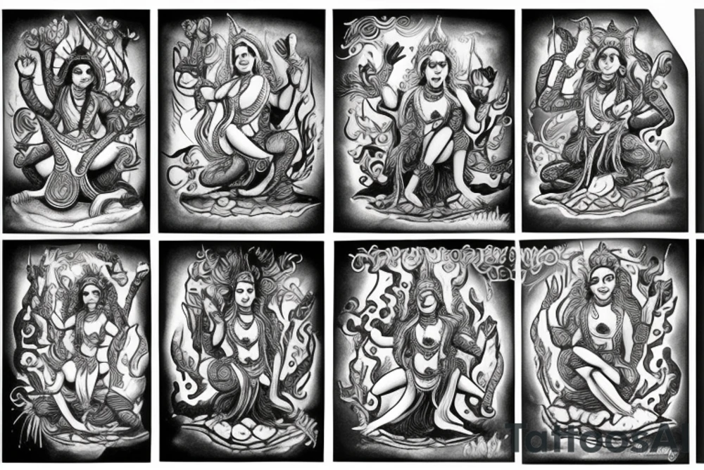 Shiva dancing on mountain tattoo idea