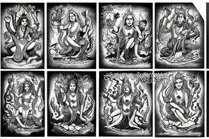Shiva dancing on mountain tattoo idea