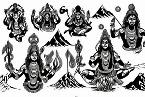 Shiva dancing on mountain tattoo idea