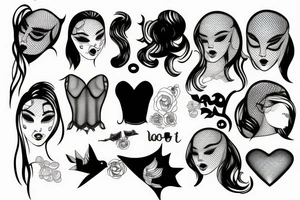 girl with fishnets tattoo idea