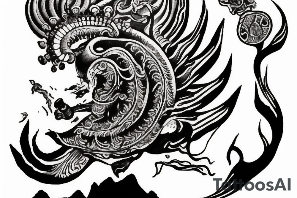 Shiva dancing on mountain tattoo idea