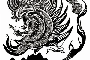 Shiva dancing on mountain tattoo idea