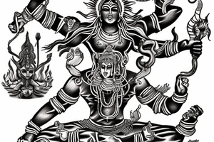 Shiva dancing on mountain tattoo idea