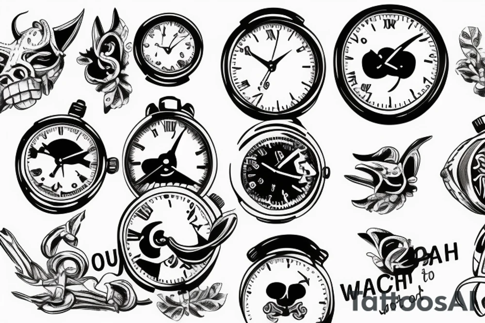 Small plain text “watch out” tattoo idea