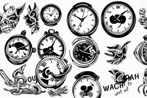 Small plain text “watch out” tattoo idea