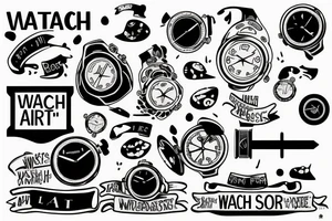 Small plain text “watch out” tattoo idea