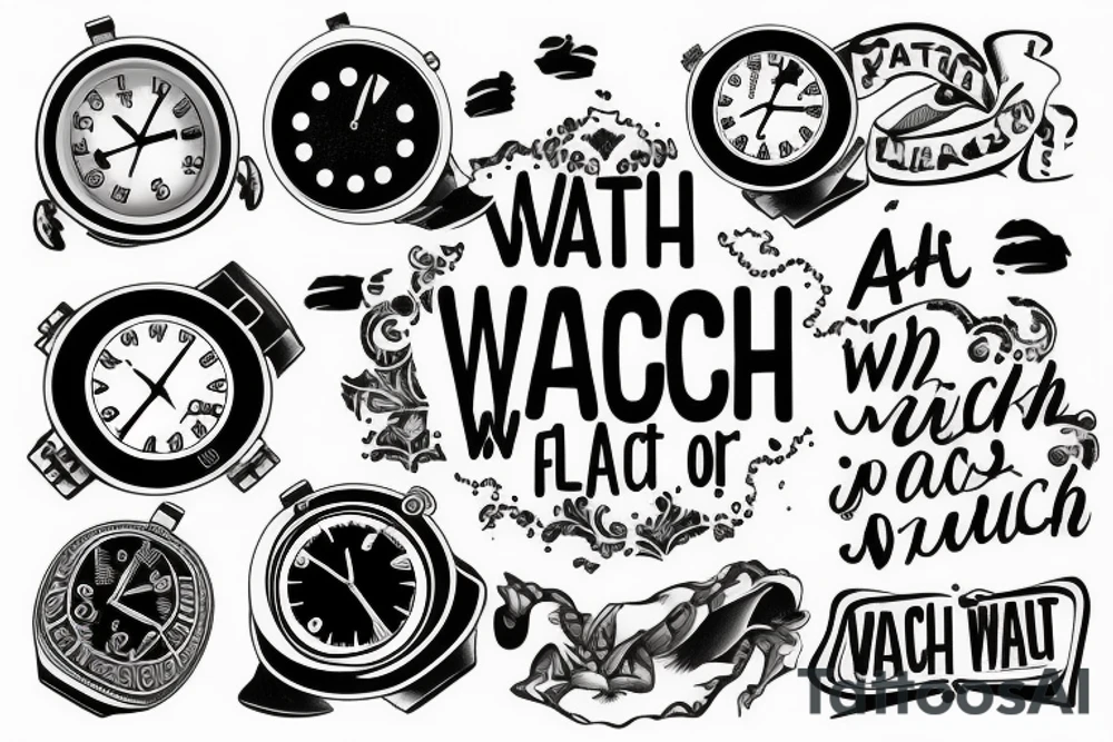 Small plain text “watch out” tattoo idea