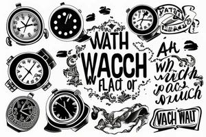Small plain text “watch out” tattoo idea