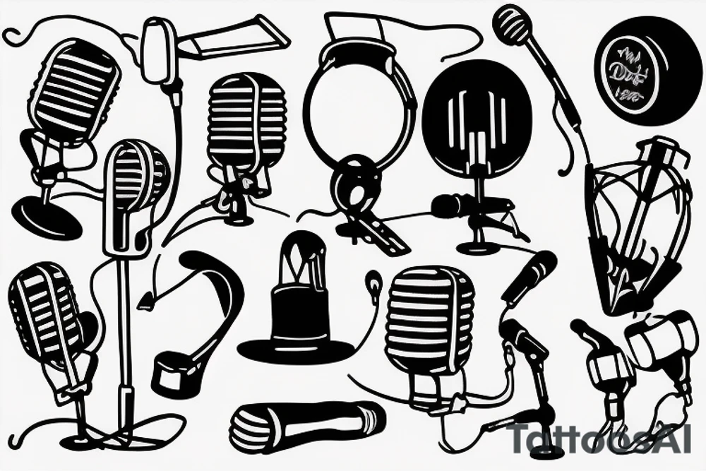 Old devil with microphone tattoo idea
