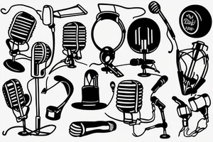 Old devil with microphone tattoo idea