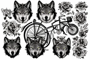 Wolf on a bicycle tattoo idea
