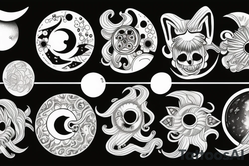 moon sun tattoo idea