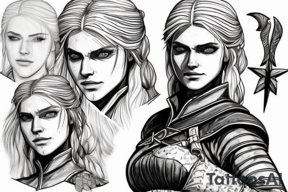 Young Cirilla the Witcher 3 tattoo idea
