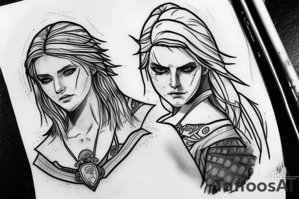 Young Cirilla the Witcher 3 tattoo idea