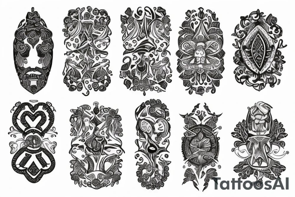Ant and Belarusian ornament tattoo idea
