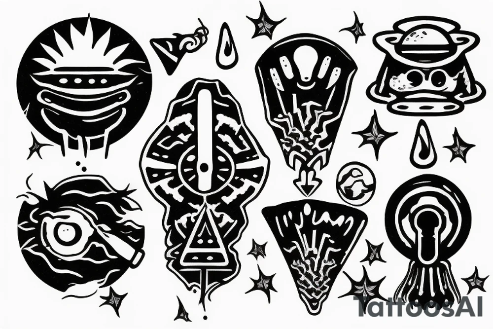 Ufo smoke weed tattoo idea