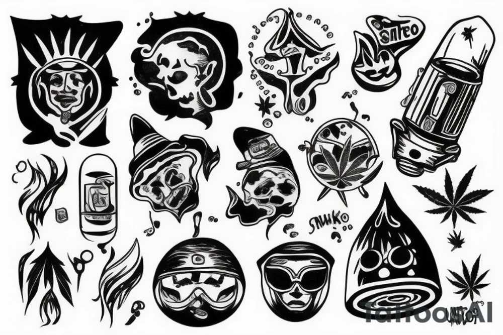 Ufo smoke weed tattoo idea