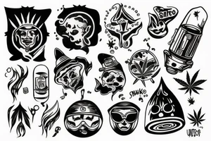 Ufo smoke weed tattoo idea