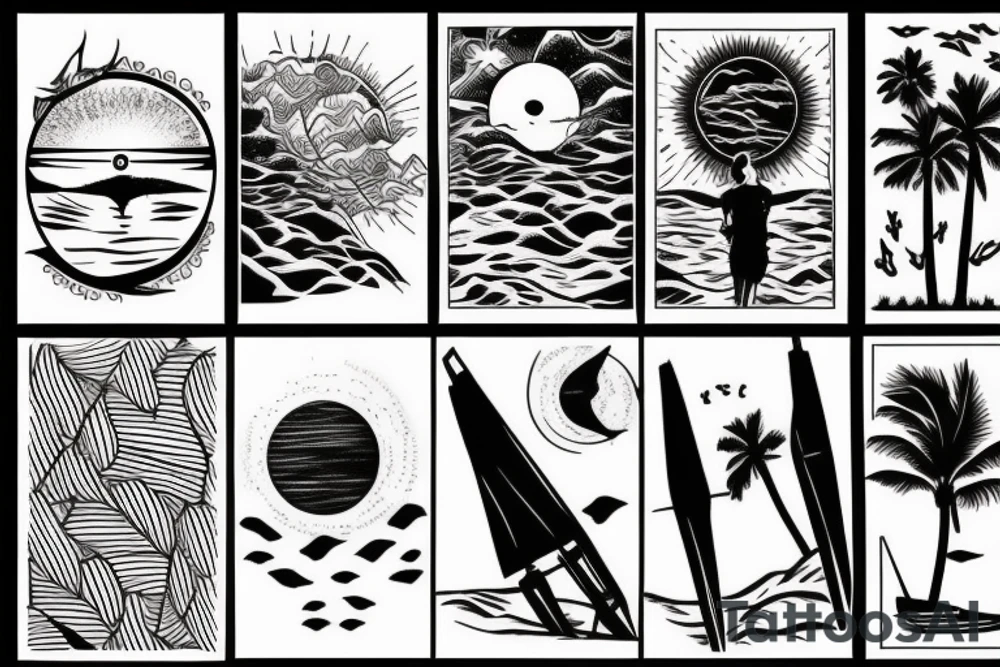 sunsets by the beach tattoo idea