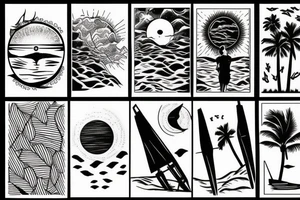 sunsets by the beach tattoo idea