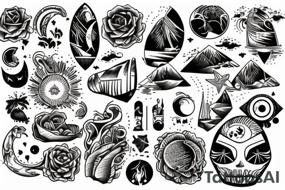 sunsets by the beach tattoo idea
