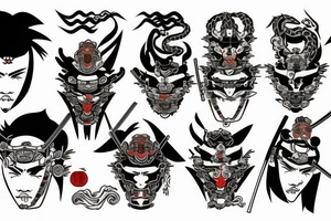 samurai with dragon tattoo idea
