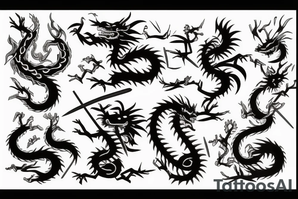 samurai with dragon tattoo idea
