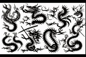 samurai with dragon tattoo idea