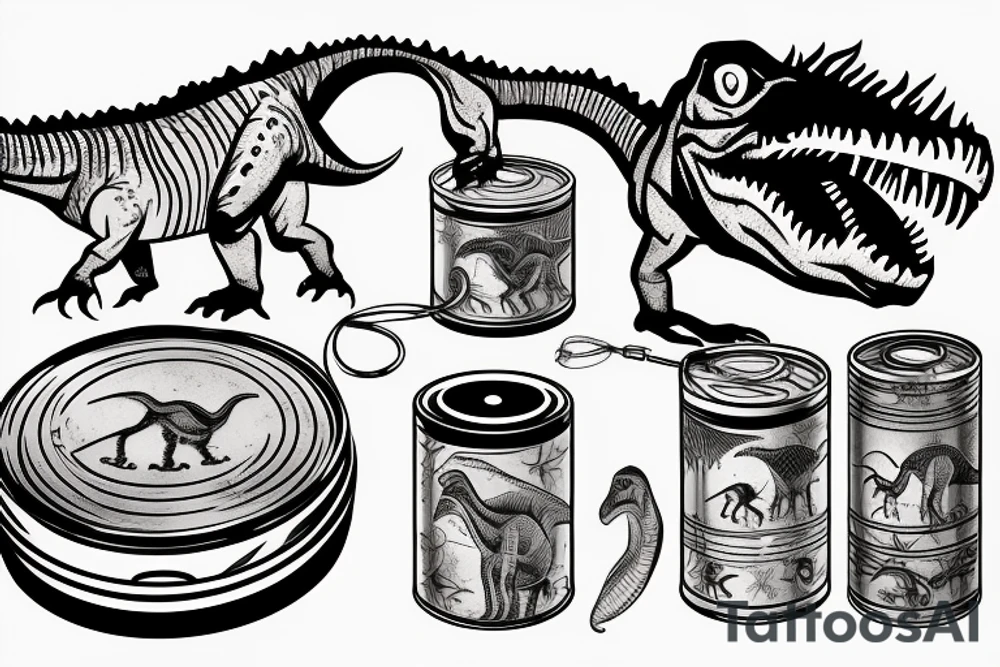 Dinosaurs with Tin can phone tattoo idea