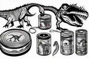 Dinosaurs with Tin can phone tattoo idea