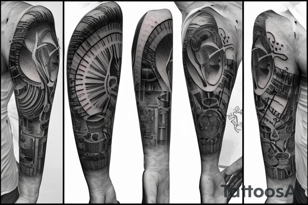 statue of Appolo mixed with the Fibonacci scale and a medical theme tattoo idea