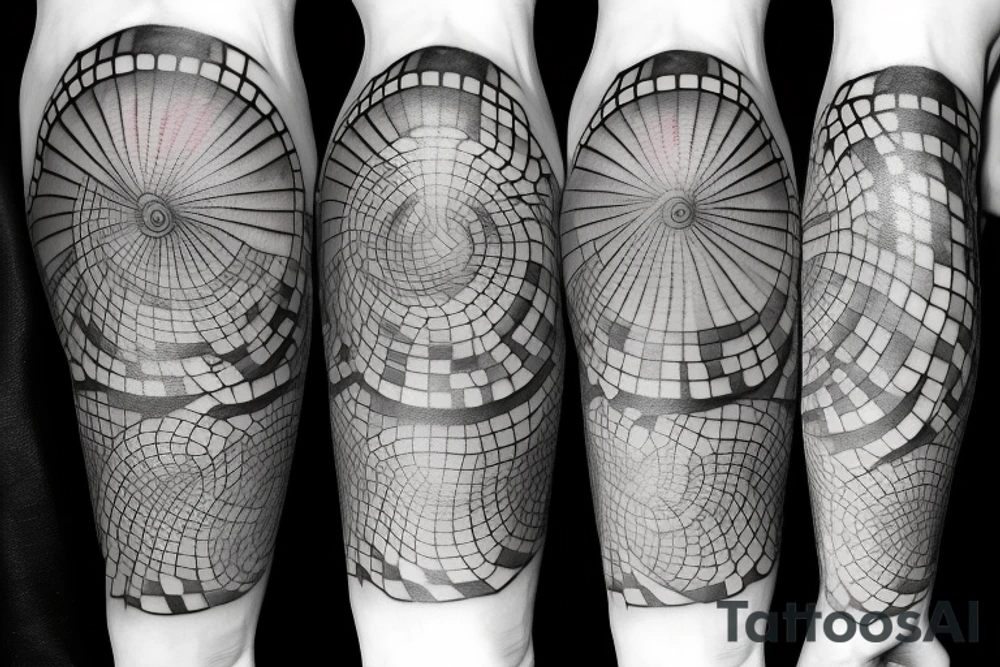 statue of Appolo mixed with the Fibonacci scale and a medical theme tattoo idea