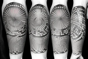 statue of Appolo mixed with the Fibonacci scale and a medical theme tattoo idea