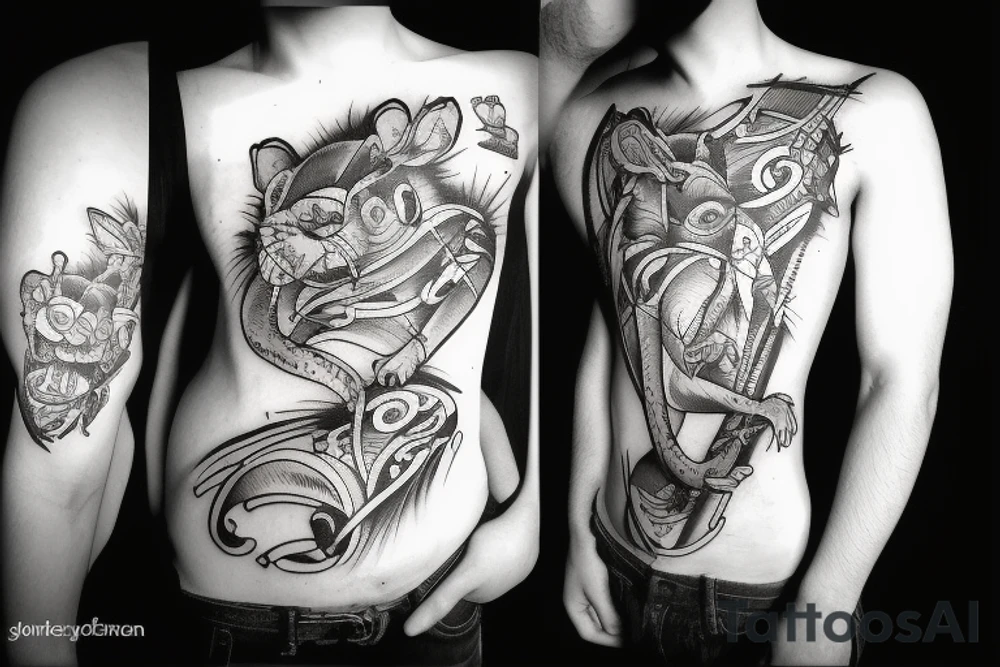 Rat funny tattoo idea